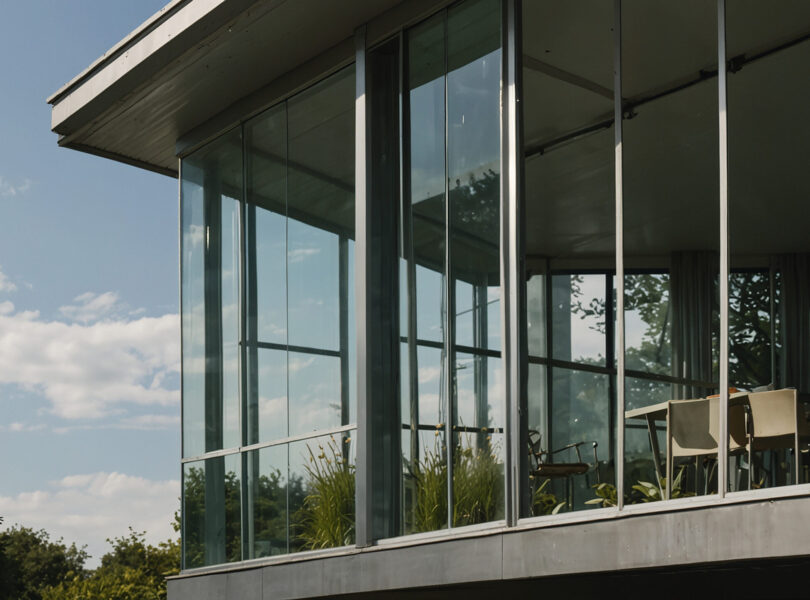 ein-grosses-glaszimmer-mit-einer-betonbasis-mit-einem-sitzbereich-mit-zwei-weissen-sofas-und-einem-tisch