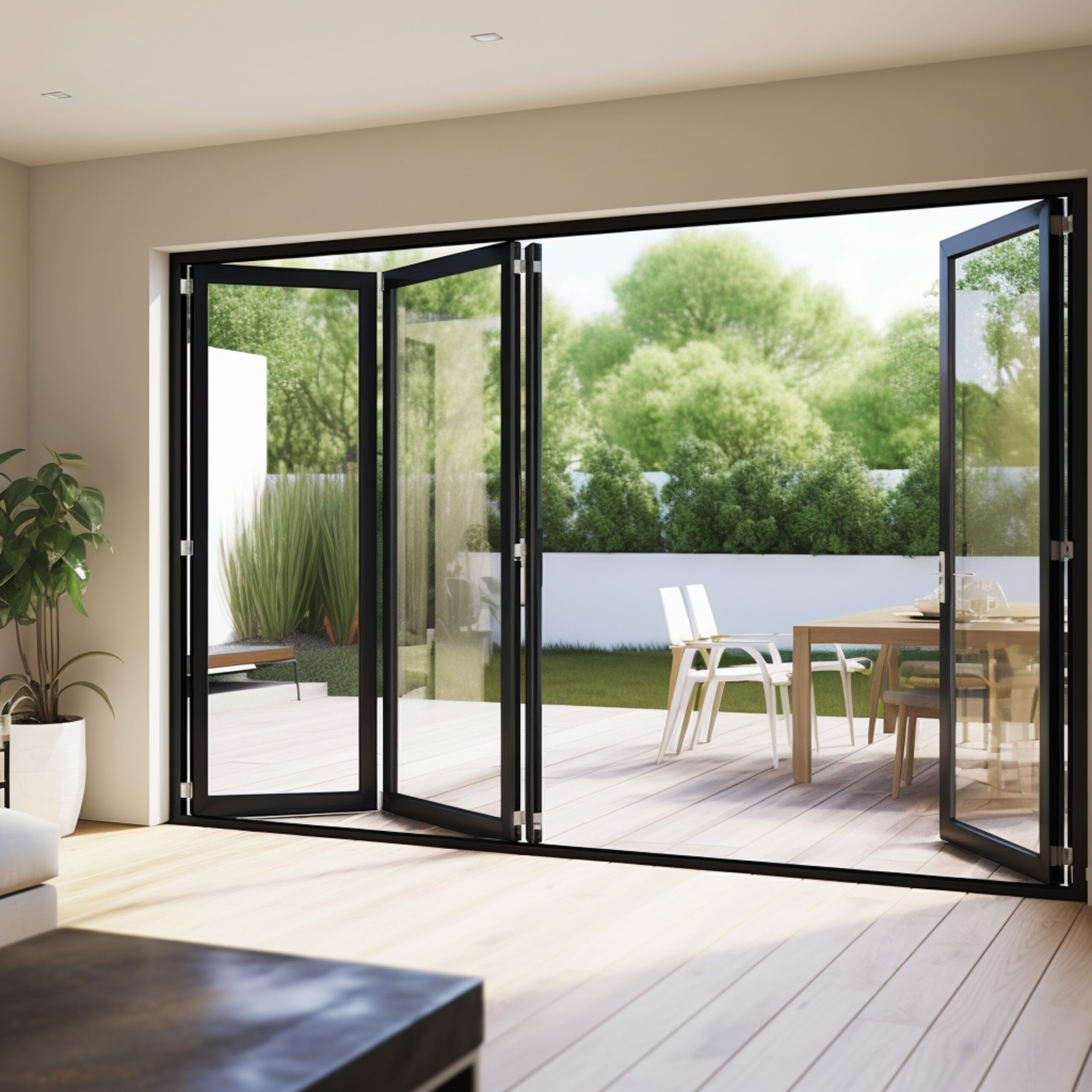 arafed view of a patio with a table and chairs and a patio with arafed view of a patio with a table and chairs and a patio with a table and chairs. generative ai.